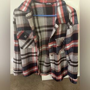 BTFBM Oversized Small Flannel Jacket Shirt Size Small
